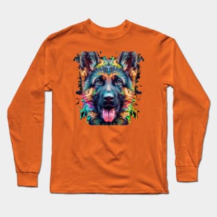 German Shepherd Berger Allemand Artwork Long Sleeve T-Shirt